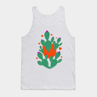 Cactus Succulent Plant with heart shapes Tank Top